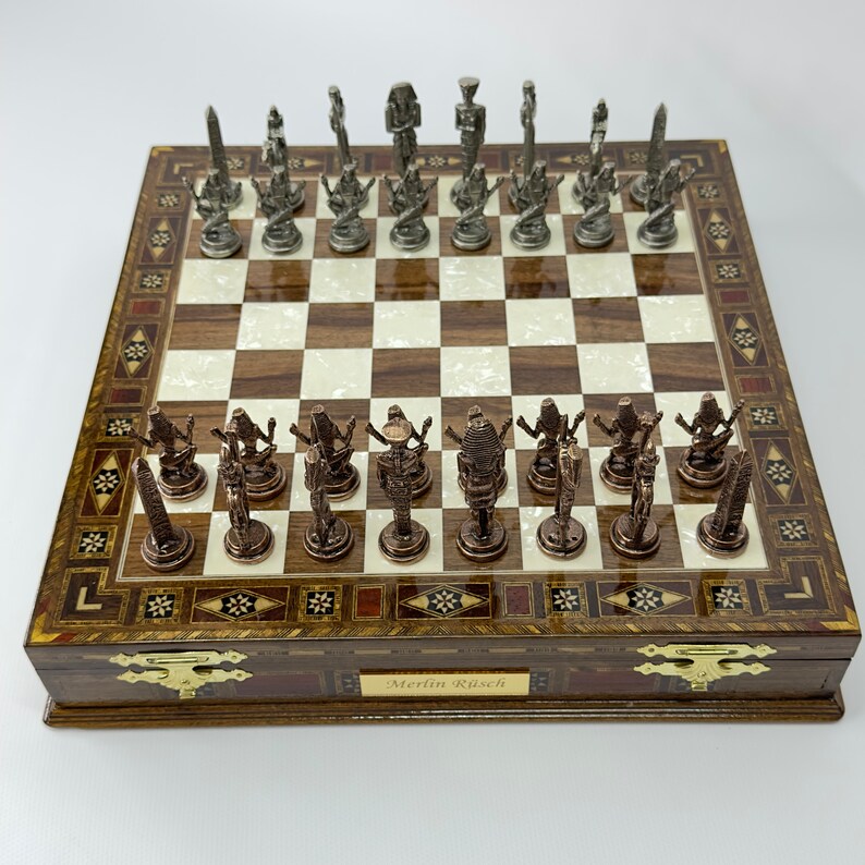Personalized Collectible Chess Set, Wooden Chess Board With Storage ...