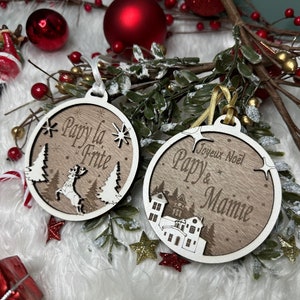 Personalized wooden Christmas bauble - Christmas tree ornament - hanging, Christmas decoration - Reindeer