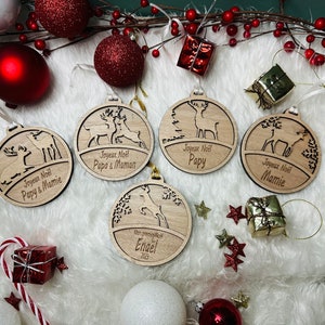 Pallina di Natale in legno personalizzata - Decorazione per albero di Natale - da appendere, Decorazione natalizia - Renna