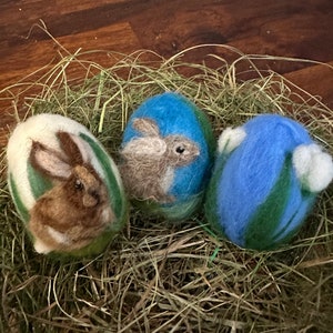 Easter eggs made of felt wool, Easter decorations image 5