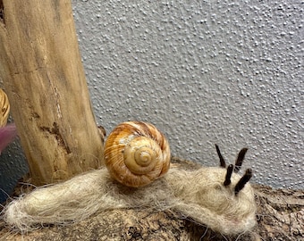 Snail made of felt wool