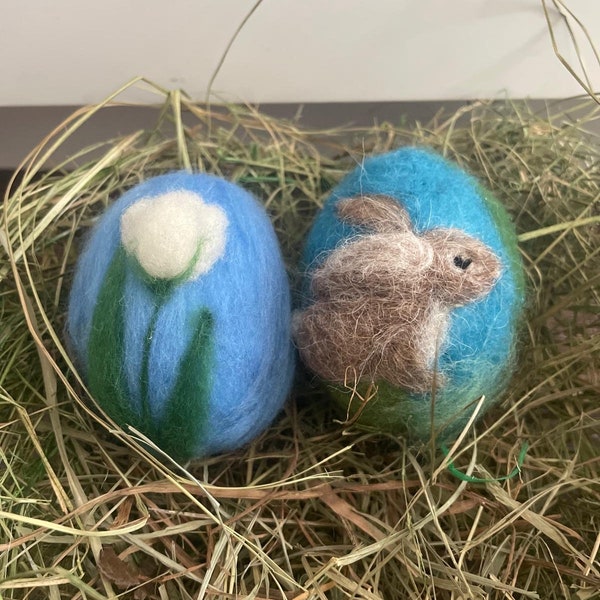 Easter eggs made of felt wool, Easter decorations