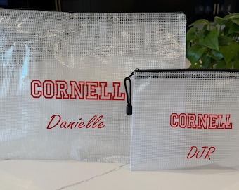 Pochette zippée en filet personnalisée