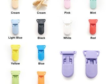 Schnullerkettenclip 38mm Baby Kunststoff in verschiedenen Farben