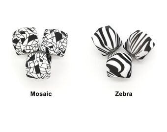 2 Silikon Hexagon Perlen 14mm in 2 verschiedenen Mustern für Schnullerketten, Kinderwagenketten, Schmuck, Greiflinge, Beißringe