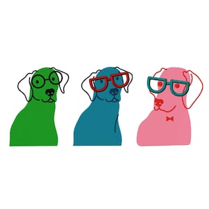 Smart Dog Embroidery Design – Cute Dog Wearing Glasses Machine Embroidery File –  Cute Dog Embroidery Design – Digital Download