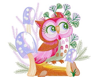 Owl Embroidery Design – Forest Animal Stitch Pattern (Digital Download)