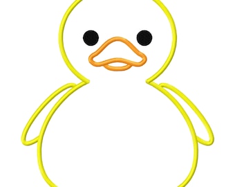 Duck Applique Embroidery Design - Baby Bibs, Clothes (Instant Download)