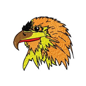 Falcon Head Embroidery Design – Bird Machine File – Fierce Eagle Outline – Instant Download