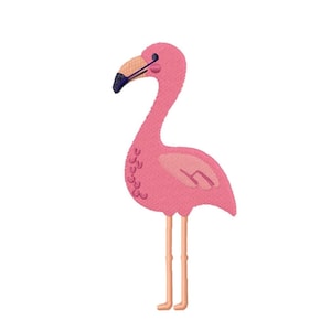 Flamingo Embroidery Design | Cute Bird Machine Embroidery | Tropical Summer Bird | Instant Download | Digital Stitch Pattern