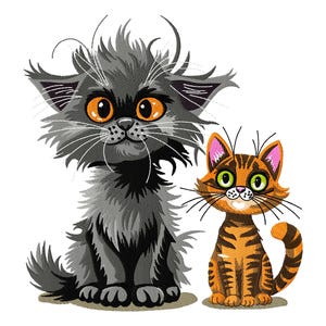 Motif de broderie chat mignon - fichier de broderie Machine chats duveteux - téléchargement immédiat - PES DST JEF VP3 - idée cadeau pour amoureux des chats