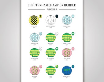 Cheltenham Champion Hurdle Winners 2013-2024 // Digital Download Art Print Poster