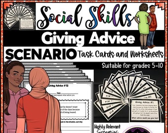 Giving Advice Scenario Task Cards: Social Skills (PDF & Google Slides)