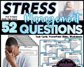 Stress Management Questions | Stress Management Worksheets | Coping Skills | Coping Strategies | Mental Health | Stress Relief | Anxiety