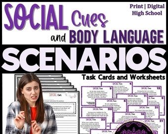 Social Cues Scenarios | Nonverbal Cues | Body Language Activities  | Social Cues Worksheets | Making Inferences | Body Language Scenarios