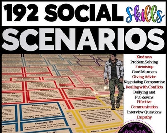 Social Skills Scenarios, Conflict Resolution, Social Skills, Coping Skills Scenarios, Life Skills Activities,  Social Emotional Learning