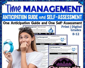 Time Management Anticipation Guides | Time Management Assessment | Time Management Strategies | Life Skills | Time Management Questions