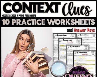 Context Clues Practice Worksheets, Vocabulary Activities, Context Clues Worksheets, Context Clues Activities, Vocabulary Activities, Infer