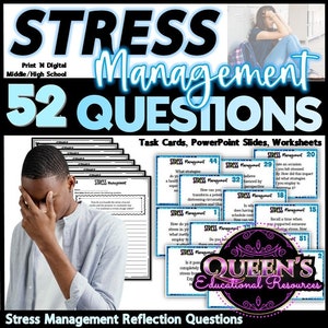 Stress Management Questions | Stress Management Worksheets | Coping Skills | Coping Strategies | Mental Health | Stress Relief | Anxiety