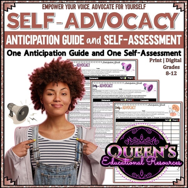 Self-Advocacy Anticipation Guide and Self-Assessment | Self-advocacy | Reflection Worksheets | Communication Skills |  Self-Assessment