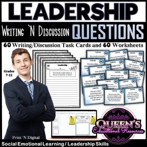 Leadership Questions | Leadership Worksheets | Leadership Skills | Career Readiness | Leadership and Management | Leadership Printables