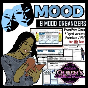 Mood Worksheets | Mood Graphic Organizer Worksheets | Mood PowerPoint | Mood Activities | Literary Analysis | Homeschool | Literature