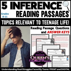 Inference Reading Passage, Reading Comprehension, Making Inferences, Social Emotional, Inferring, Inference Passages, Reading Strategies