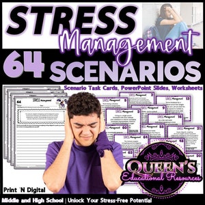 Stress Management Scenarios | Stress Management Worksheets | Coping Skills | Coping Strategies | Mental Health | Stress Relief | Anxiety