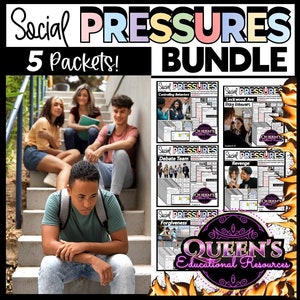 Peer Pressure Reading Passages | Peer Pressure Questions Task Cards | Social Pressures | Decision-making | Peer Pressure Reading Passage