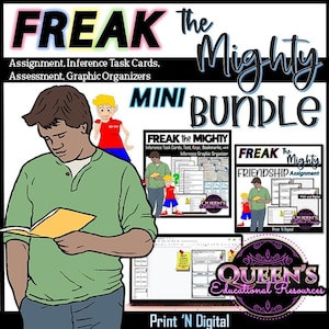 Freak the Mighty Activity, Inference Test, Making Inferences Task Cards, Reading Strategies, Inferring, Novel Study, Homeschool, Quiz
