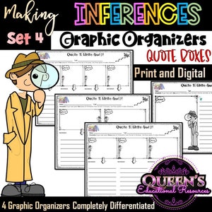 Making Inferences Graphic Organizers, Reading Comprehension, Making Inferences, Reading Strategies, Inference, Citing Evidence, Worksheets