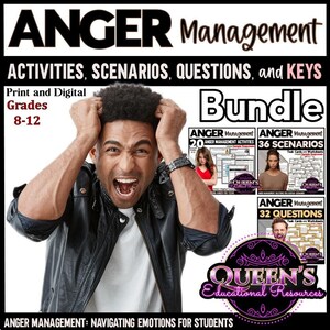 Anger Management Worksheets | Anger Management Activities | Coping Skills | Coping Strategies | Mental Health | Scenarios | Anger Worksheets