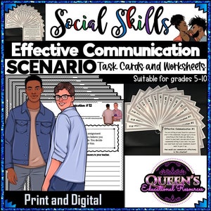 Communication Skills, Effective Communication Scenarios, Scenario Task Cards, Communication, Discussion Skills, Conversation Skills