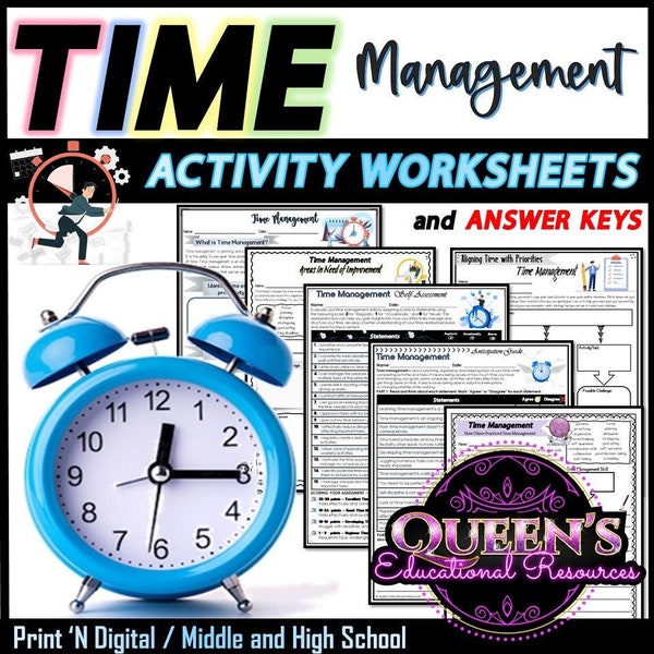 Time Management Worksheets | Time Management Activities | Time Management Strategies | Life Skills | Time Management and Organization | Time