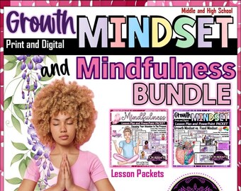 Growth Mindset Lesson | Growth Mindset Activities | Mindfulness Exercises | Positive Affirmations | Coping Skills Worksheets | Lesson Plans