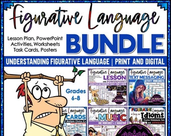Figurative Language Activities | Worksheets | Task Cards | Reading Comprehension | English Classroom | Figures of Speech | Language Arts