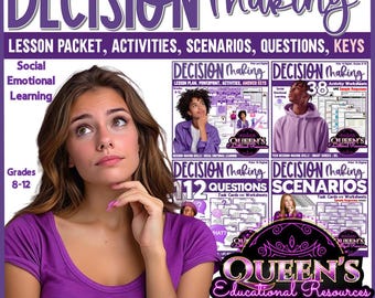 Decision-Making Lesson and PowerPoint | Decision-Making Activities | Scenarios | Responsible Decision-Making Worksheets | High School