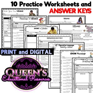 Idiom Activities | Idiom Worksheets | Figurative Language | Idioms ...
