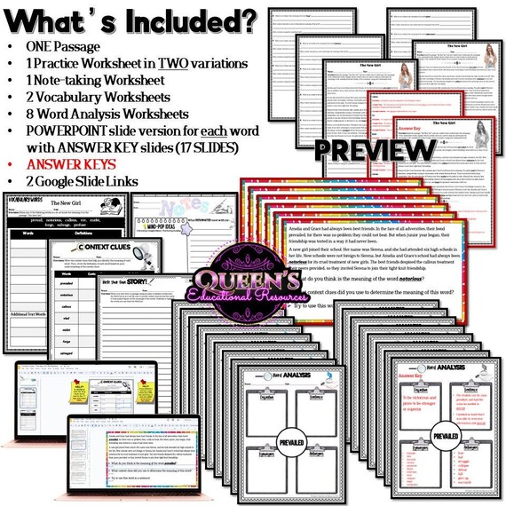 Determine the Meaning of Words Using Synonyms in Context #2, Worksheet, Education.com