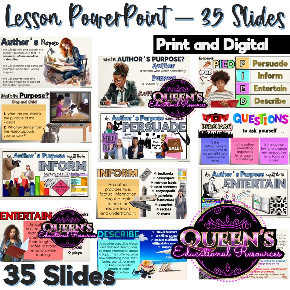 Author's Purpose Lesson Plan | Powerpoint | Activities | Author's ...