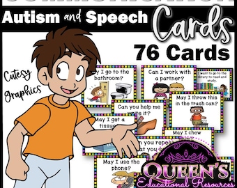 Visual Communication Cards for Speech Therapy, Autism, and ELL (PDF Download)