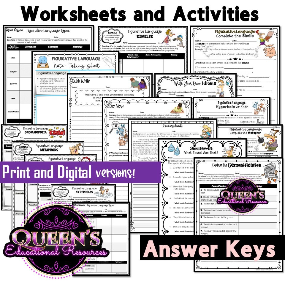 Figurative Language Lesson Plan and Powerpoint | Figurative Language ...