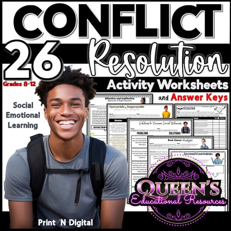 Conflict Resolution Activity Worksheets, Conflict Resolution, Problem ...