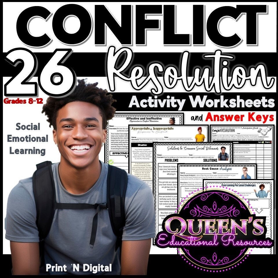 Conflict Resolution Activity Worksheets, Conflict Resolution, Problem ...