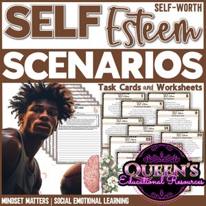 Self-Esteem Scenarios | Self-Esteem Worksheet Activities | Self-Worth | Self-Love | High School | Self-Esteem Situation Cards