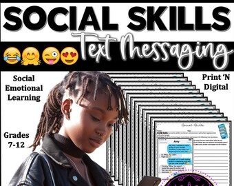 Social Skills Text Messaging Worksheets | Text Messaging Worksheets | Activities | Social Emotional Learning | Communication Skills
