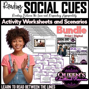 Social Cues Scenarios | Nonverbal Cues | Body Language Activities  | Social Cues Worksheets | Making Inferences | Body Language Scenarios