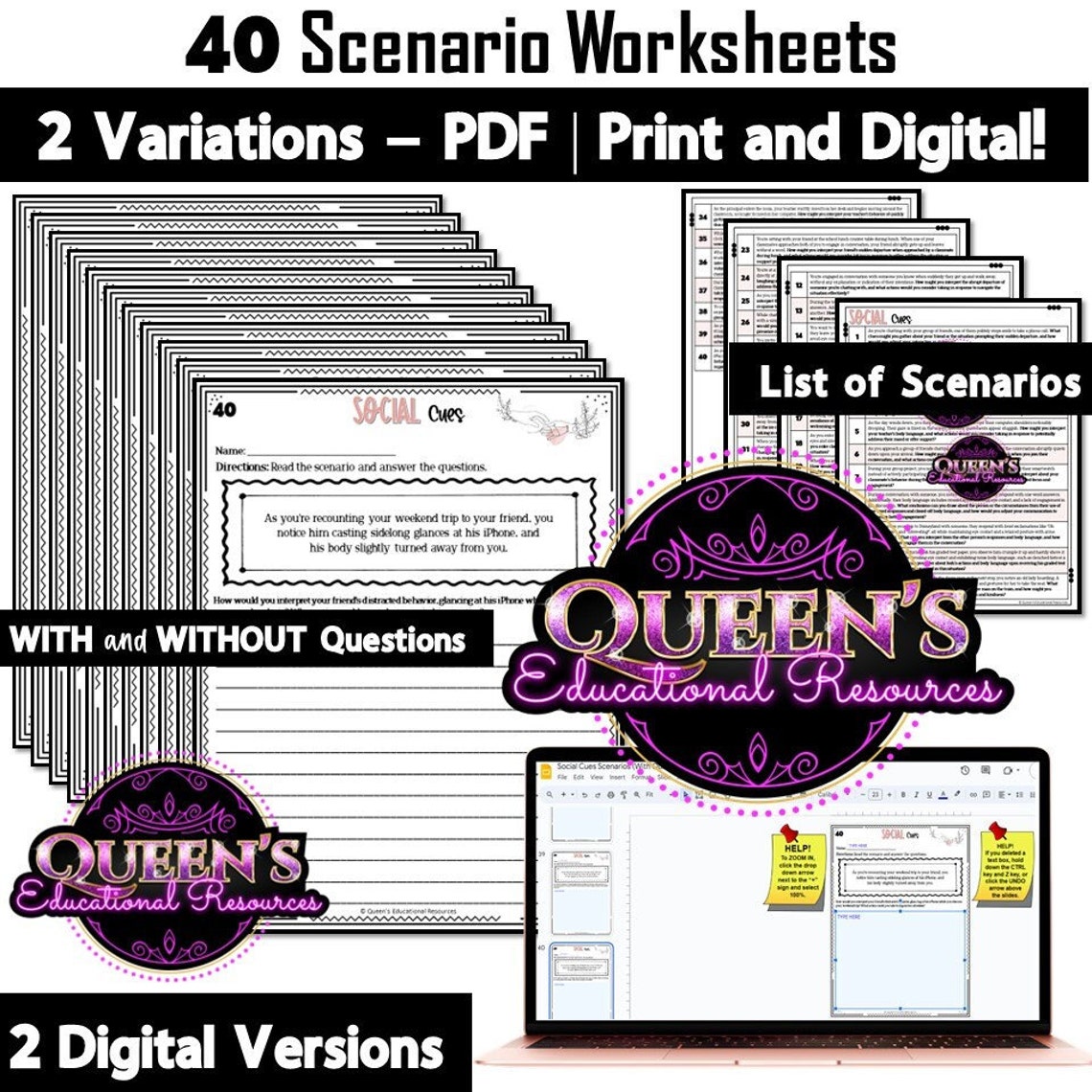 Social Cues Scenarios | Nonverbal Cues | Body Language Activities ...