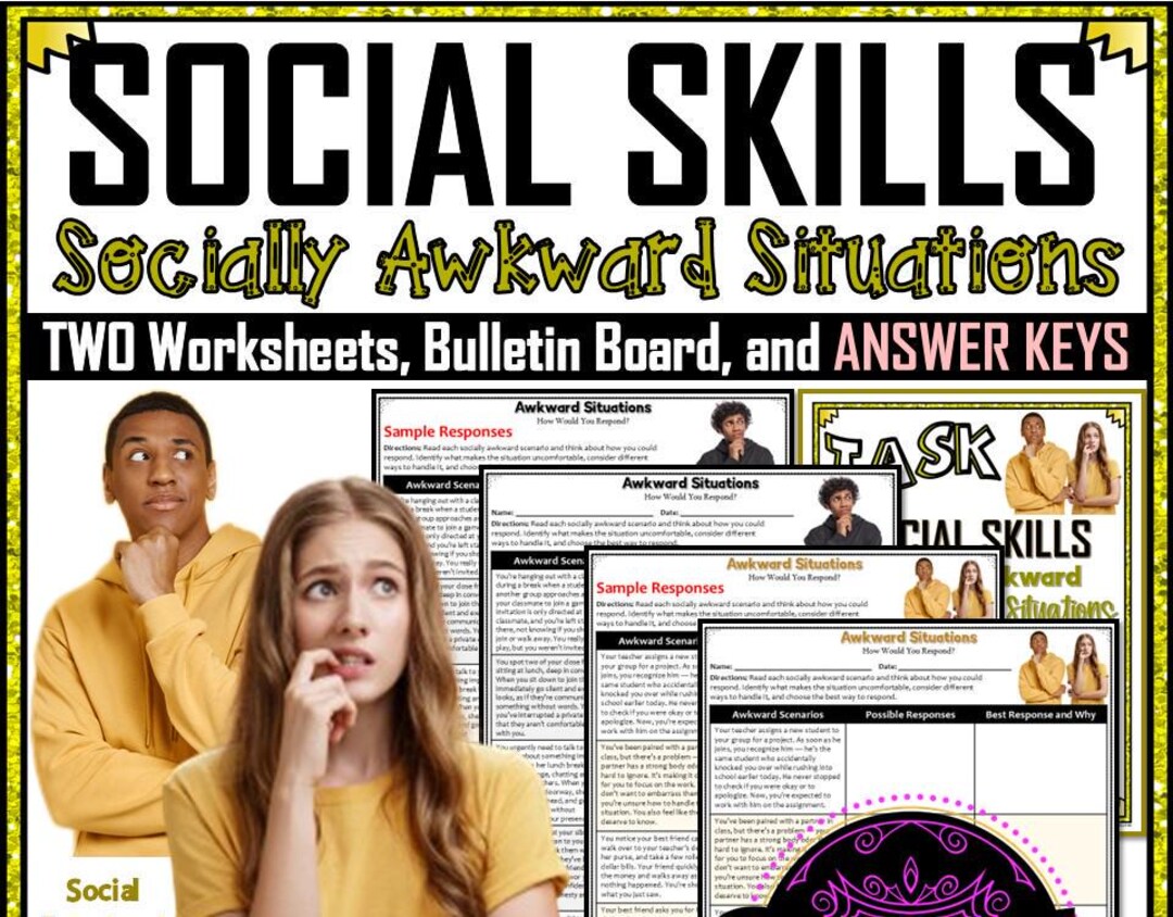 Social Scenarios Worksheets for High School SEL | Problem-solving and ...