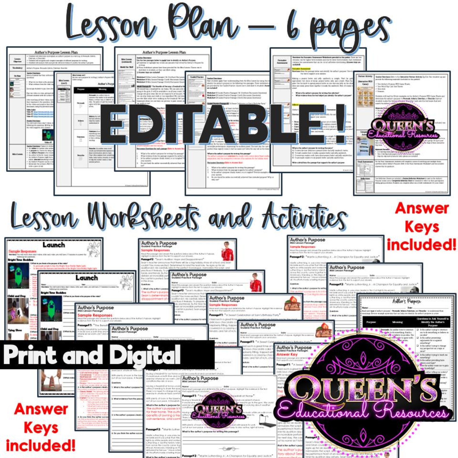 Author's Purpose Lesson Plan | Powerpoint | Activities | Author's ...